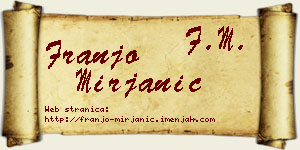 Franjo Mirjanić vizit kartica